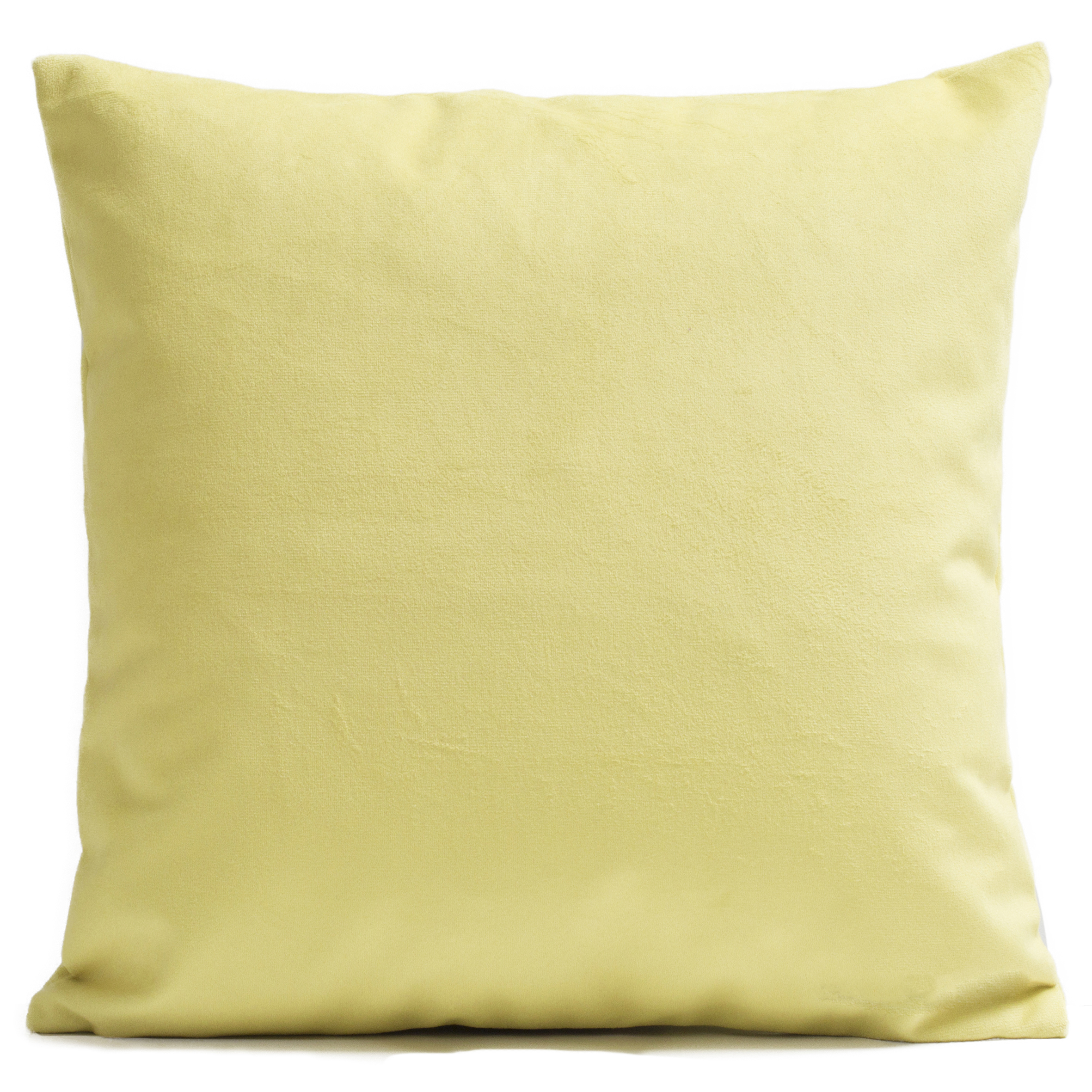 Coussin uni jaune pastel